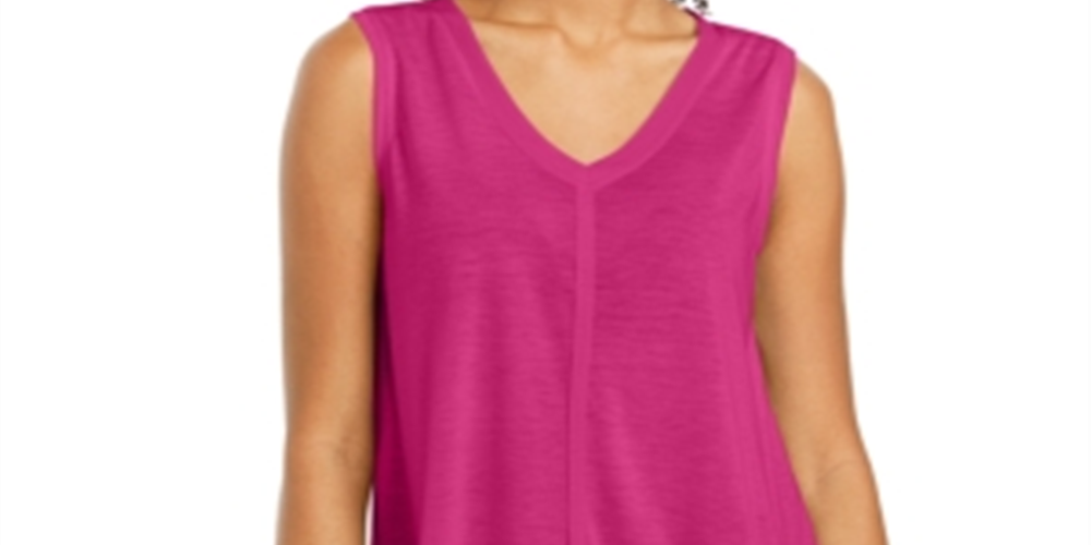 Style & Co Women's High Low Tank Top Pink Size XX-Large