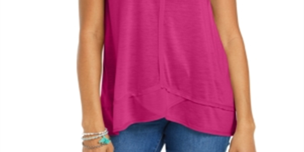 Style & Co Women's High Low Tank Top Pink Size XX-Large