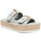 Madden Girl Women's Jonesy Fabric Open Toe Casual Slide Sandals Blue Size 8.5 M