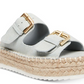 Madden Girl Women's Jonesy Fabric Open Toe Casual Slide Sandals Blue Size 8.5 M