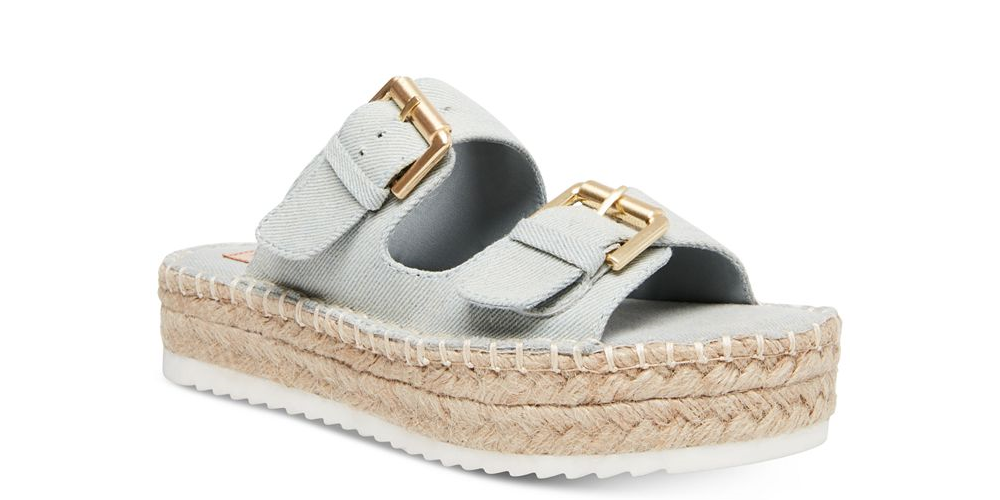 Madden Girl Women's Jonesy Fabric Open Toe Casual Slide Sandals Blue Size 8.5 M
