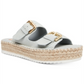Madden Girl Women's Jonesy Fabric Open Toe Casual Slide Sandals Blue Size 8.5 M