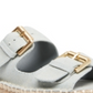 Madden Girl Women's Jonesy Fabric Open Toe Casual Slide Sandals Blue Size 8.5 M