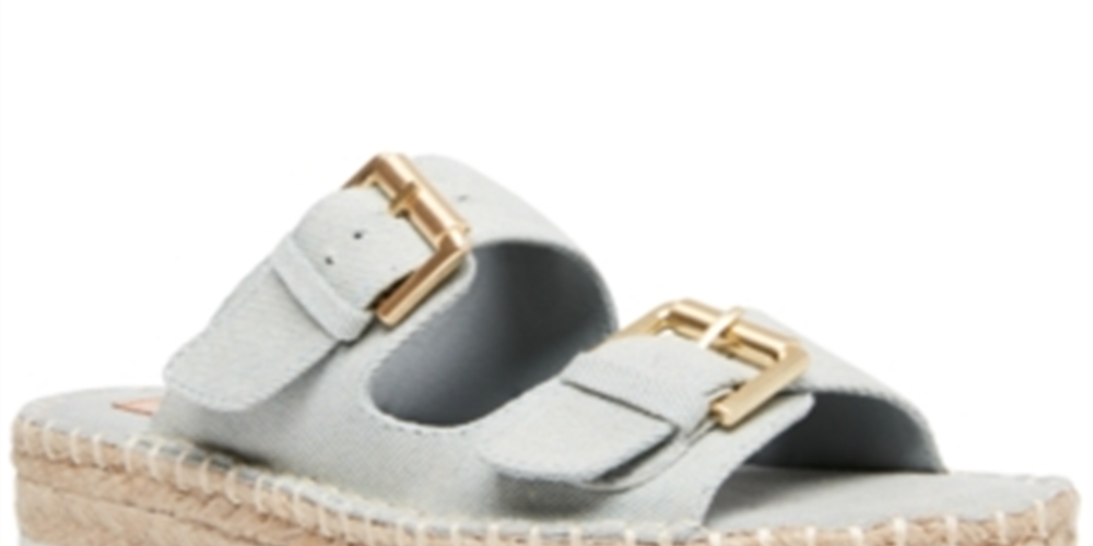 Madden Girl Women's Jonesy Fabric Open Toe Casual Slide Sandals Blue Size 8.5 M