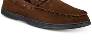 Gold Toe Men's Carter Memory Foam Slip on Loafer Slippers Brown Size Large