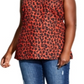 City Chic Women's Trendy Leopard Print Top Red Size 18W