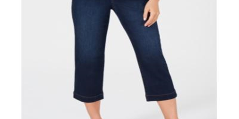 Style & Co Women's Belted Capri Jeans Blue Size 10P