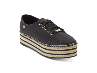 DKNY Women's Fabric Low Top Lace up Fashion Sneakers Black Size 8.5