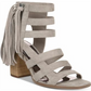 Carlos By Carlos Santana Women's Neveah Suede Gladiator Dress Sandals Gray Size 8.5 M