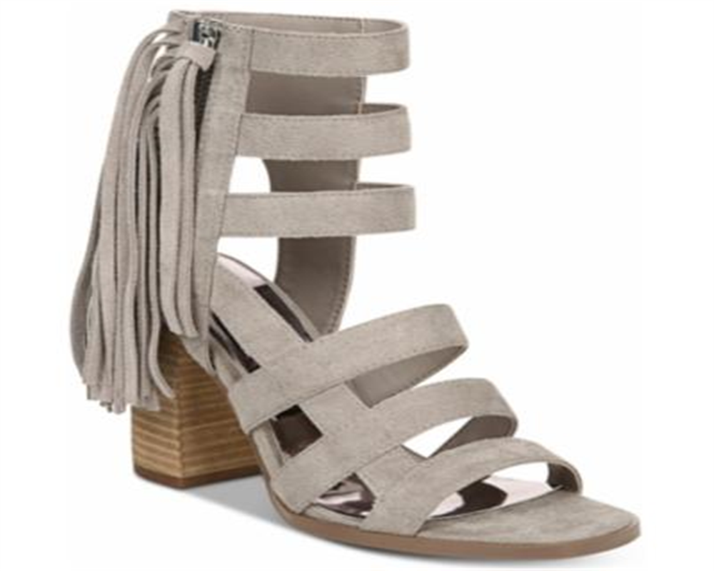 Carlos By Carlos Santana Women's Neveah Suede Gladiator Dress Sandals Gray Size 8.5 M