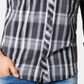 INC International Concepts Men's Aaron Plaid Shirt Black Size XXX-Large