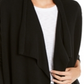 INC International Concepts Women's Ribbed Open Front Cardigan Sweater Black Size Large
