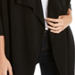 INC International Concepts Women's Ribbed Open Front Cardigan Sweater Black Size Large