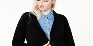 Charter Club Women's Plus Cashmere Blazer Black Size 0X
