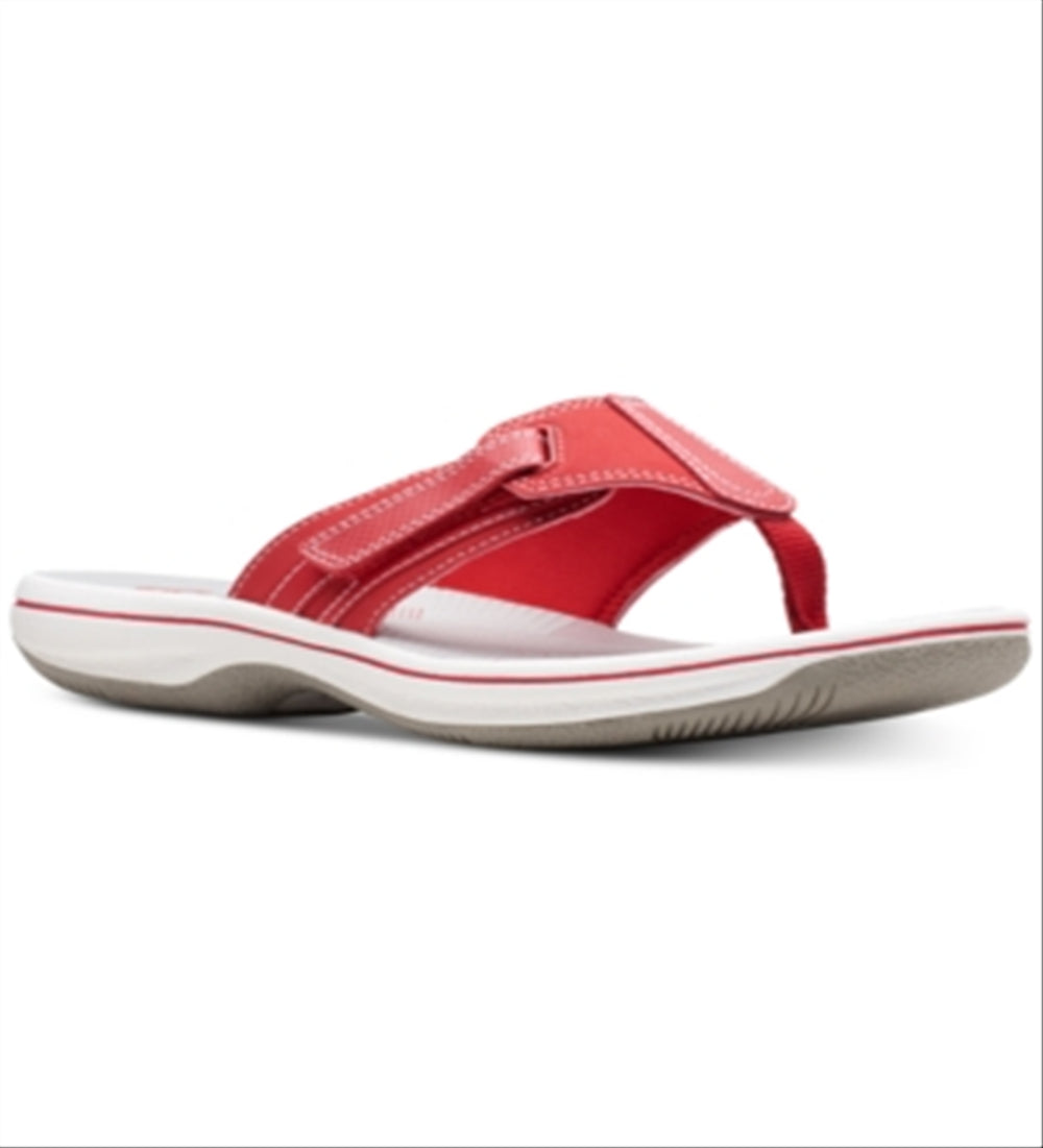 Clarks Women's Brinkley Sail Flip Flops Thong Slip on Red Size 8 M