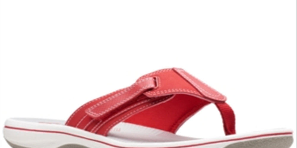 Clarks Women's Brinkley Sail Flip Flops Thong Slip on Red Size 8 M