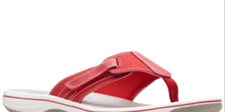 Clarks Women's Brinkley Sail Flip Flops Thong Slip on Red Size 8 M