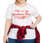Love Tribe Women's Trendy Plus Party Outfit Graphic Print T-Shirt White Size 1X