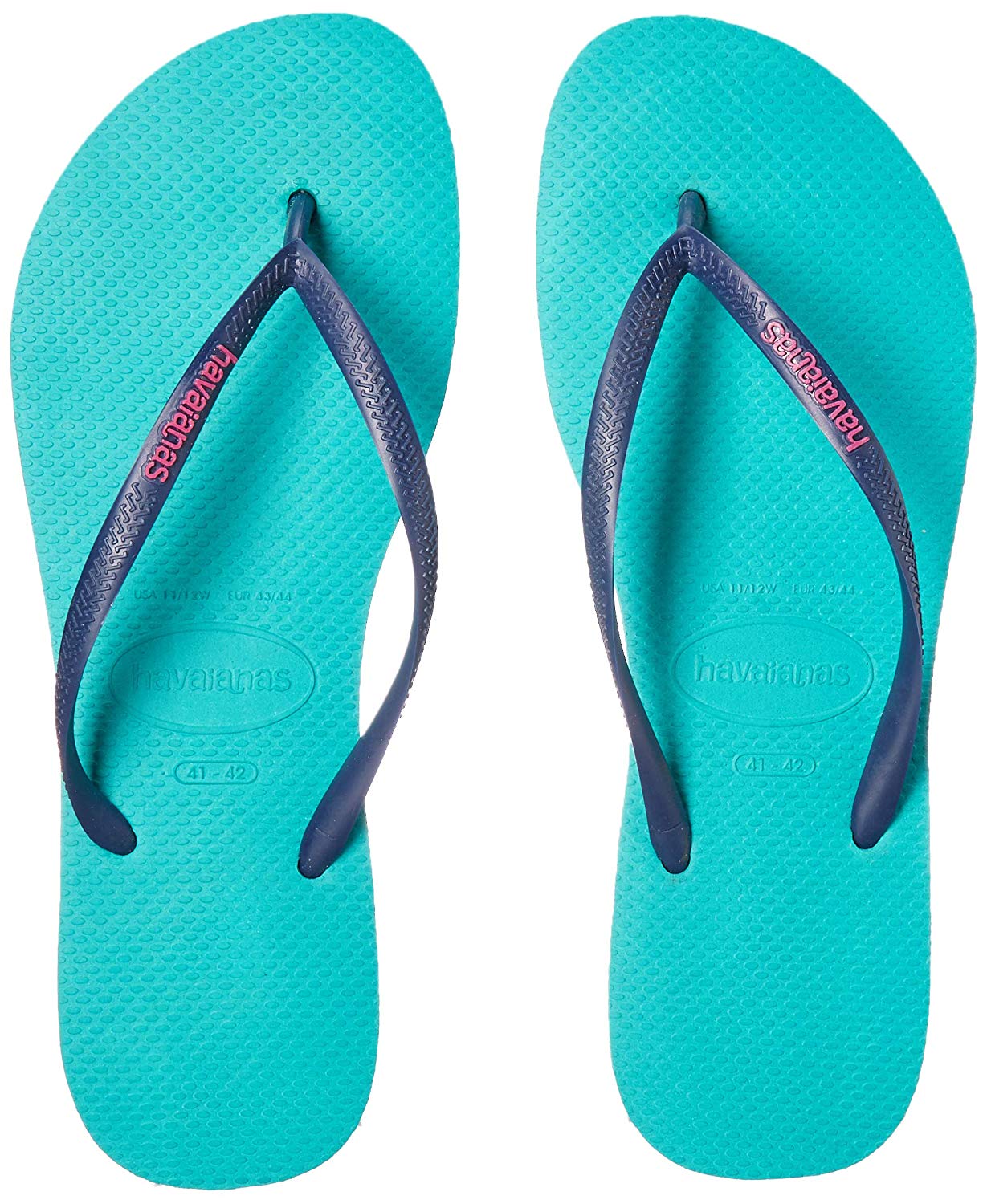 Havaianas Women's Slim Logo Pop up Sandal Green Size 9/10 W