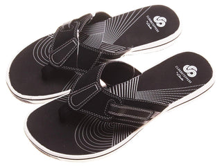 Clarks Women's Brinkley Sail Flip Flops Black Size 6 M
