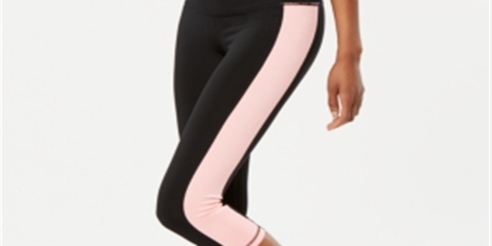 Ideology Women's Colorblocked Cropped Leggings Black- Size X-Small