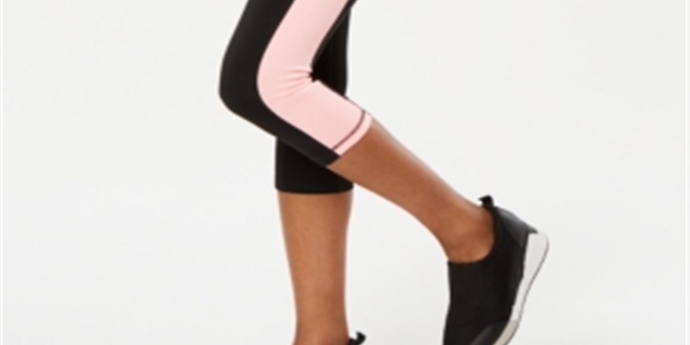 Ideology Women's Colorblocked Cropped Leggings Black- Size X-Small