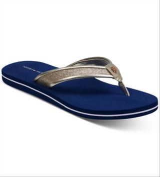 Tommy Hilfiger Women's Carrah Flip Flop Sandals Navy - Gold Size 6 M