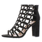 Report Women's Wesley Faux Caged Heels Suede Black Size 6 M