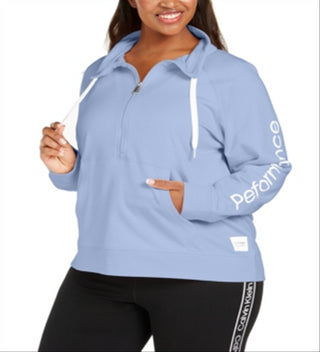 Calvin Klein Women's Plus Half Zip Pullover Blue Size 1X