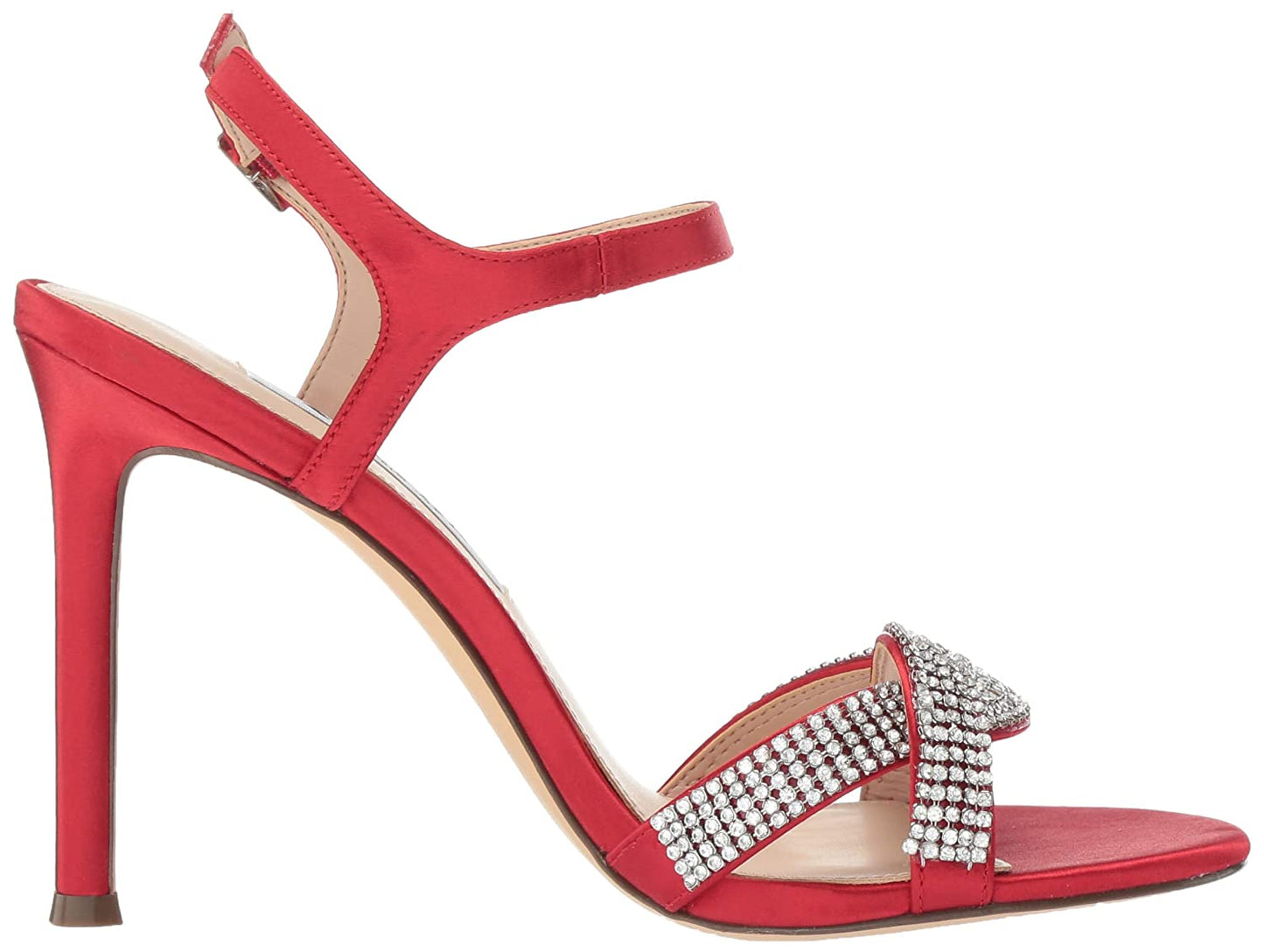 Nina Women's FREJA Satin Open Toe SlingBack Classic Pumps Red Size 8.5 M