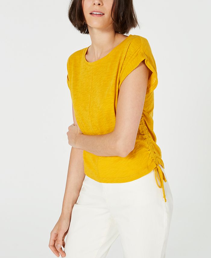 Bar III Women's T-Shirt Yellow Size Medium