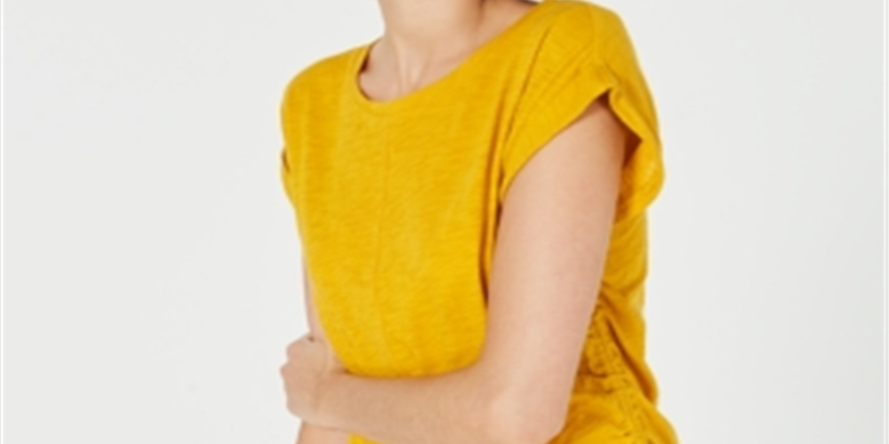 Bar III Women's T-Shirt Yellow Size Medium