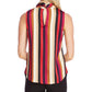 Vince Camuto Women's Striped Sleeveless Mock Top Red Size Large