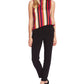 Vince Camuto Women's Striped Sleeveless Mock Top Red Size Large