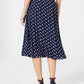 Charter Club Women's Dotted Pleated MIDI Skirt Blue Size Small