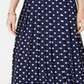 Charter Club Women's Dotted Pleated MIDI Skirt Blue Size Small