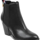 Tommy Hilfiger Women's Regise 2 Leather Almond Toe Ankle Fashion Boots Black Size 9 M