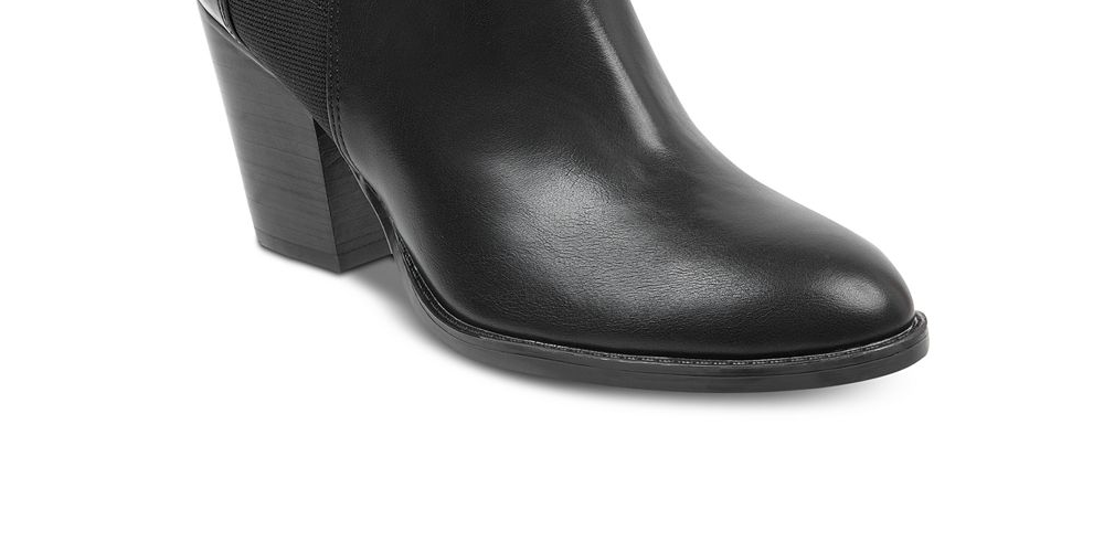 Tommy Hilfiger Women's Regise 2 Leather Almond Toe Ankle Fashion Boots Black Size 9 M