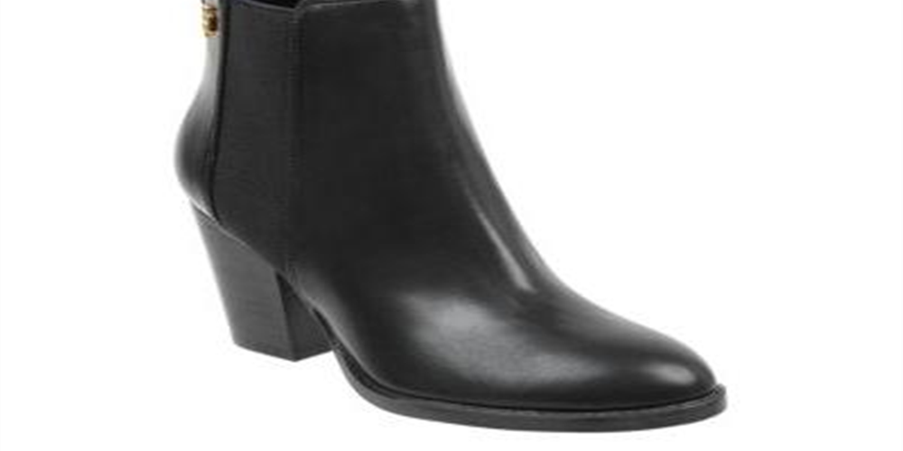 Tommy Hilfiger Women's Regise 2 Leather Almond Toe Ankle Fashion Boots Black Size 9 M