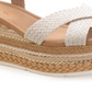 Sun + Stone Women's Callie Wedge Platform Espadrilles White Size 9.5 Medium