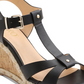XOXO Women's Isla T Strap Espadrille Wedge Sandals Black  Size 9M