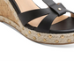 XOXO Women's Isla T Strap Espadrille Wedge Sandals Black  Size 9M