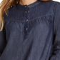 Tommy Hilfiger Women's Band Collar Top Blue Size Large