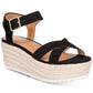 Material Girl Women's Brinny Faux Suede Ankle Strap Black Size 9 M