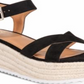 Material Girl Women's Brinny Faux Suede Ankle Strap Black Size 9 M
