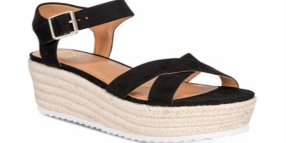 Material Girl Women's Brinny Faux Suede Ankle Strap Black Size 9 M
