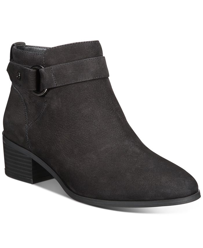 Giani Bernini Women's Putneyy Leather Heeled Ankle Boots Black Size 5 M