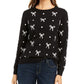 Charter Club Women's Bow Print Sweater Black Size Petite XL