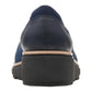 Clarks Women's Platform Cushioned Moisture Wicking Stretch Sharon Dolly Round Toe Wedge Slip Navy Size 12 M