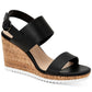Alfani Women's Tilliee Leather Slingback Wedge Sandals Black Size 9.5 M